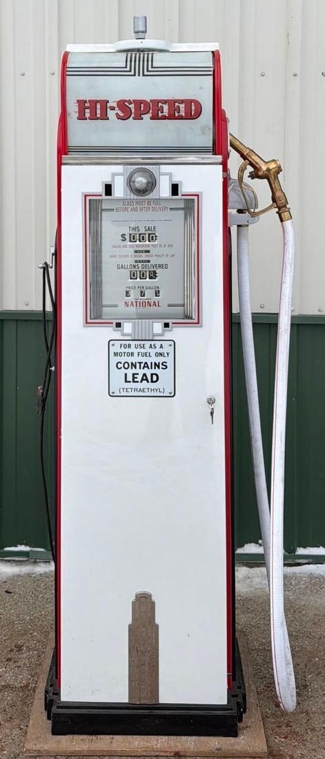 National Model A-1 Computing Gas Pump w/Pure Ad Glass (restored) (1 of 12)
