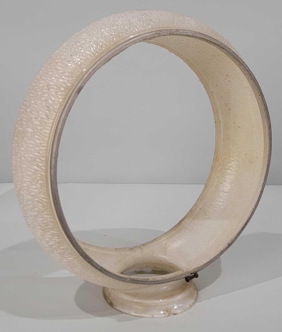 Original White Ripple Globe Body (TAC): rated 8.9, the white ripple globe body has minor staining, a few small chips around the base, color goes all the wear down through the base. TAC #025697