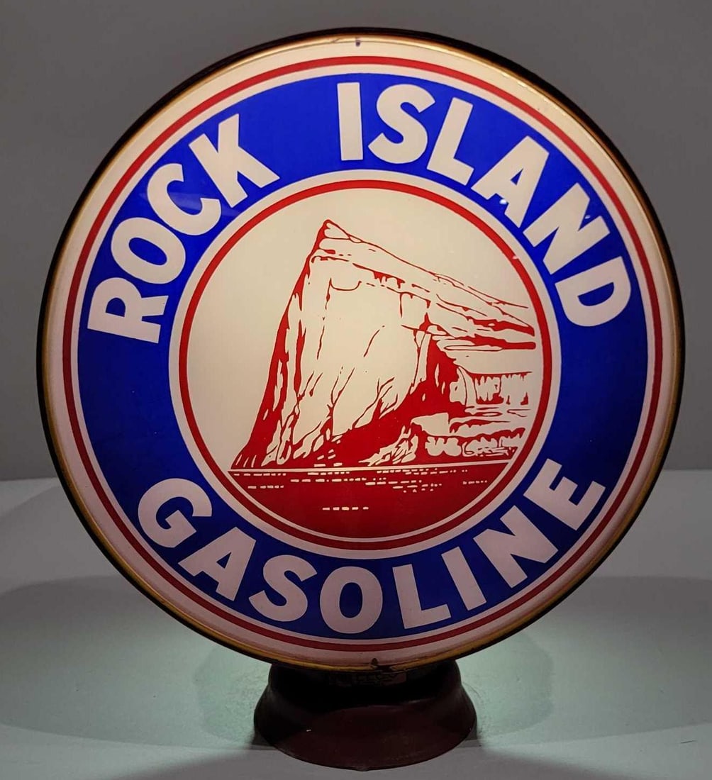 Rock Island Gasoline w/Logo 15" Globe Lenses (TAC) (1 of 2)