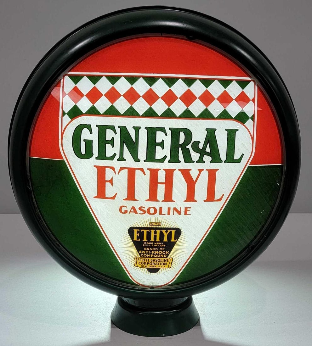 General Ethyl Gasoline w/Logo 15" Single Globe Lens (TAC) (1 of 2)
