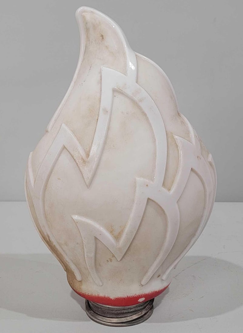 Standard Oil Flame OPC Milk Glass Globe (TAC) (1 of 2)