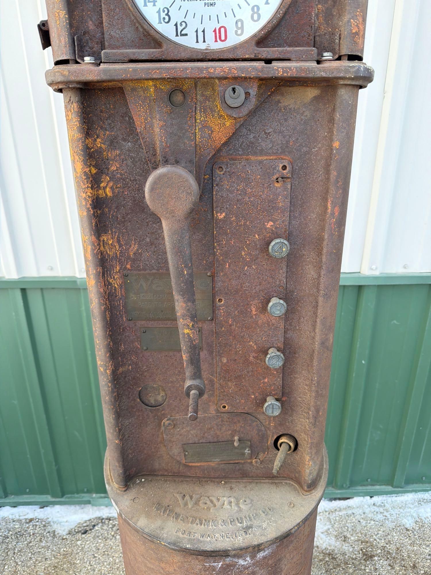 1920's Wayne Model #480 Clock Face Gas Pump - 2