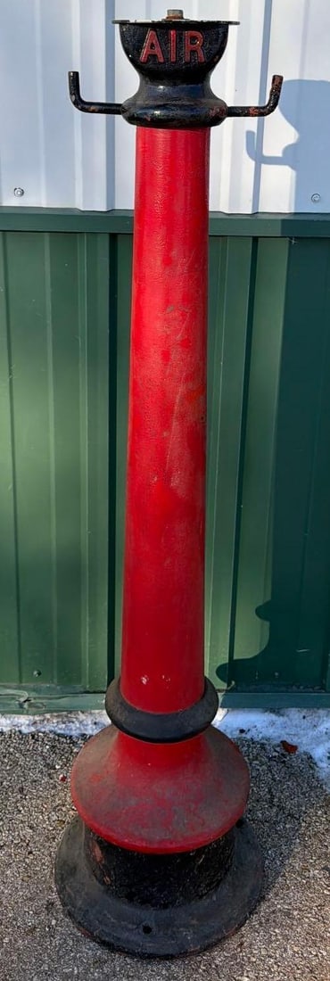 Cast Iron Air Meter Stand: 50"T., has been restored. This Item must be picked up in Wisconsin