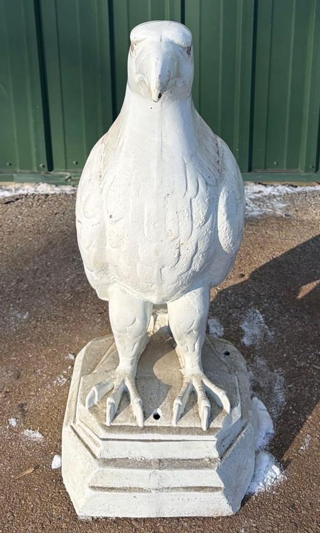 White Eagle Cast Iron Service Station Mascot: 32"T., has been repainted. This Item must be picked up in Wisconsin