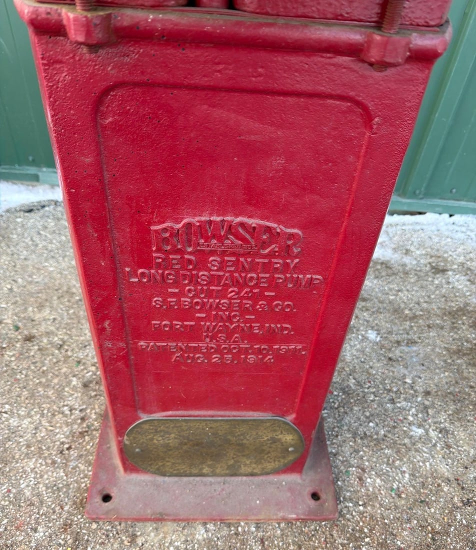 Bowser Red Sentry Curb Gas Pump - 3