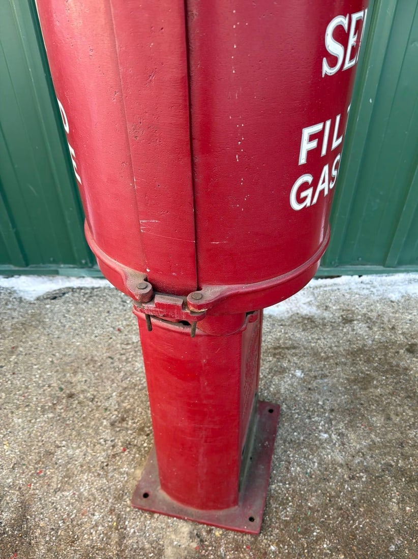 Bowser Red Sentry Curb Gas Pump - 5