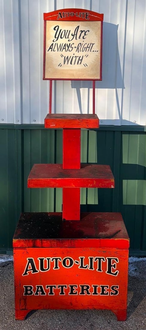 Auto-o-Lite Batteries Metal Battery Display (1 of 6)