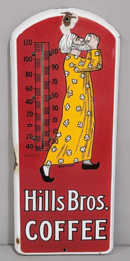 Hills Bros Coffee w/Logo Porcelain Thermometer (TAC) (1 of 5)