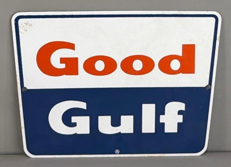 Good Gulf Porcelain Pump Sign (TAC): rated 9.5, 8.5"x11.5", nice. TAC #063027