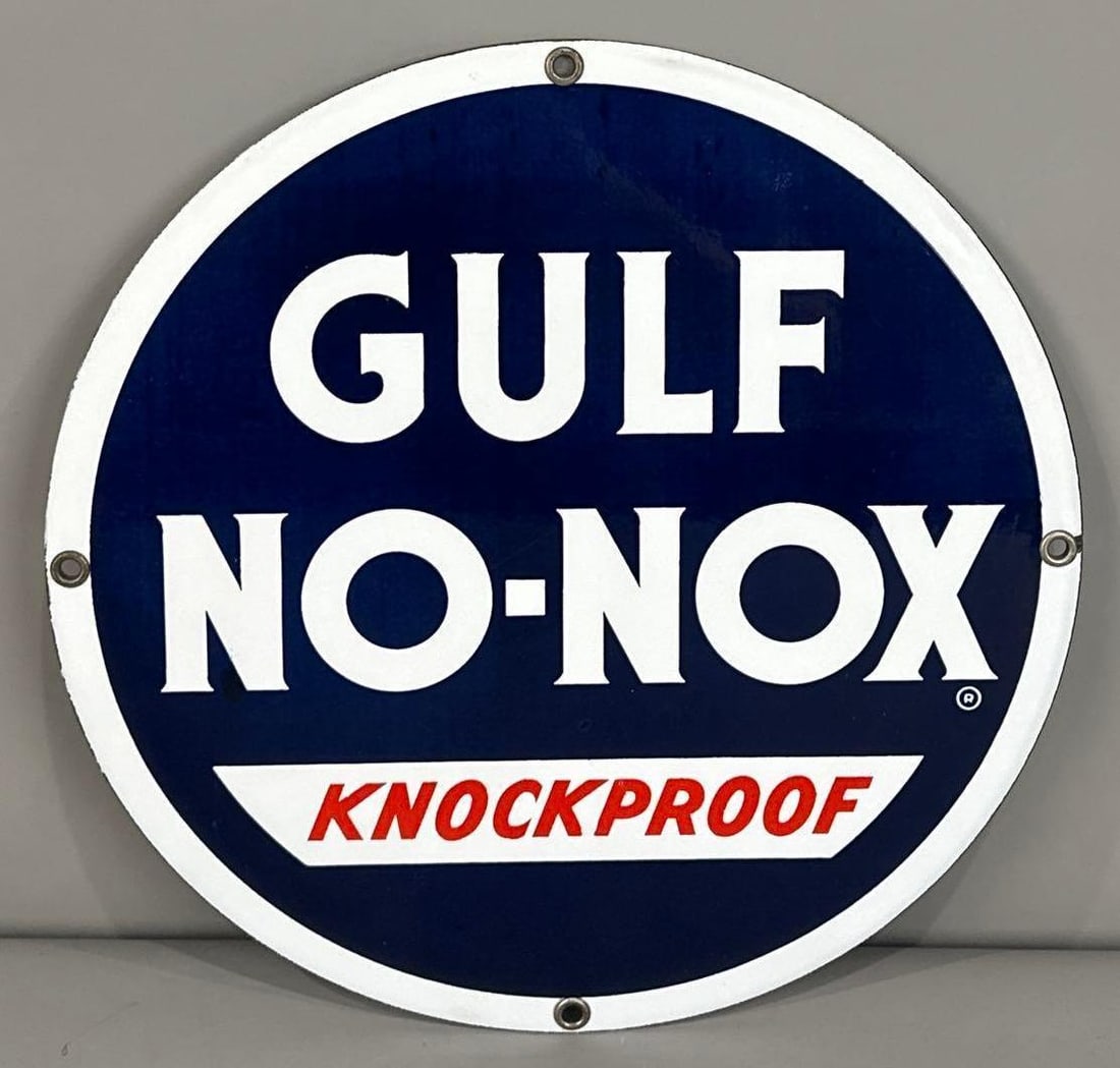Gulf No-Nox Porcelain Pump Plate (1 of 3)