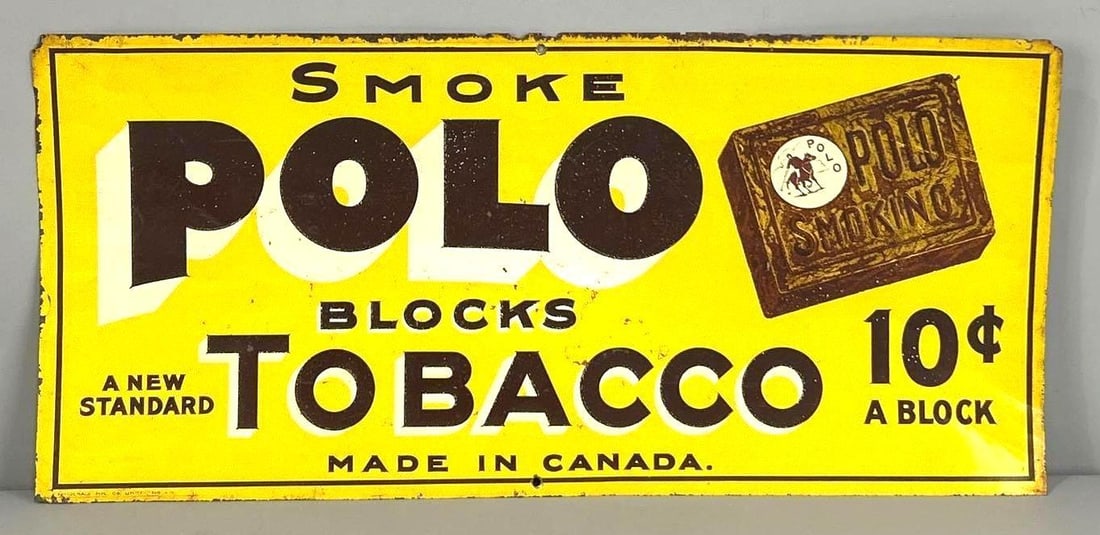 Polo Tobacco Single-Sided Tin Tacker Sign W/ Tobacco Bundle Graphic (1 of 5)