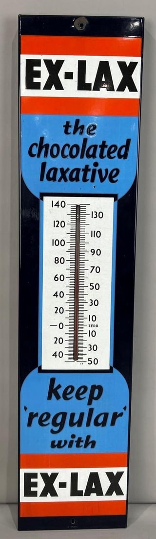 Ex-Lax Keep "Regular" With Porcelain Thermometer W/ Working Tube (1 of 5)