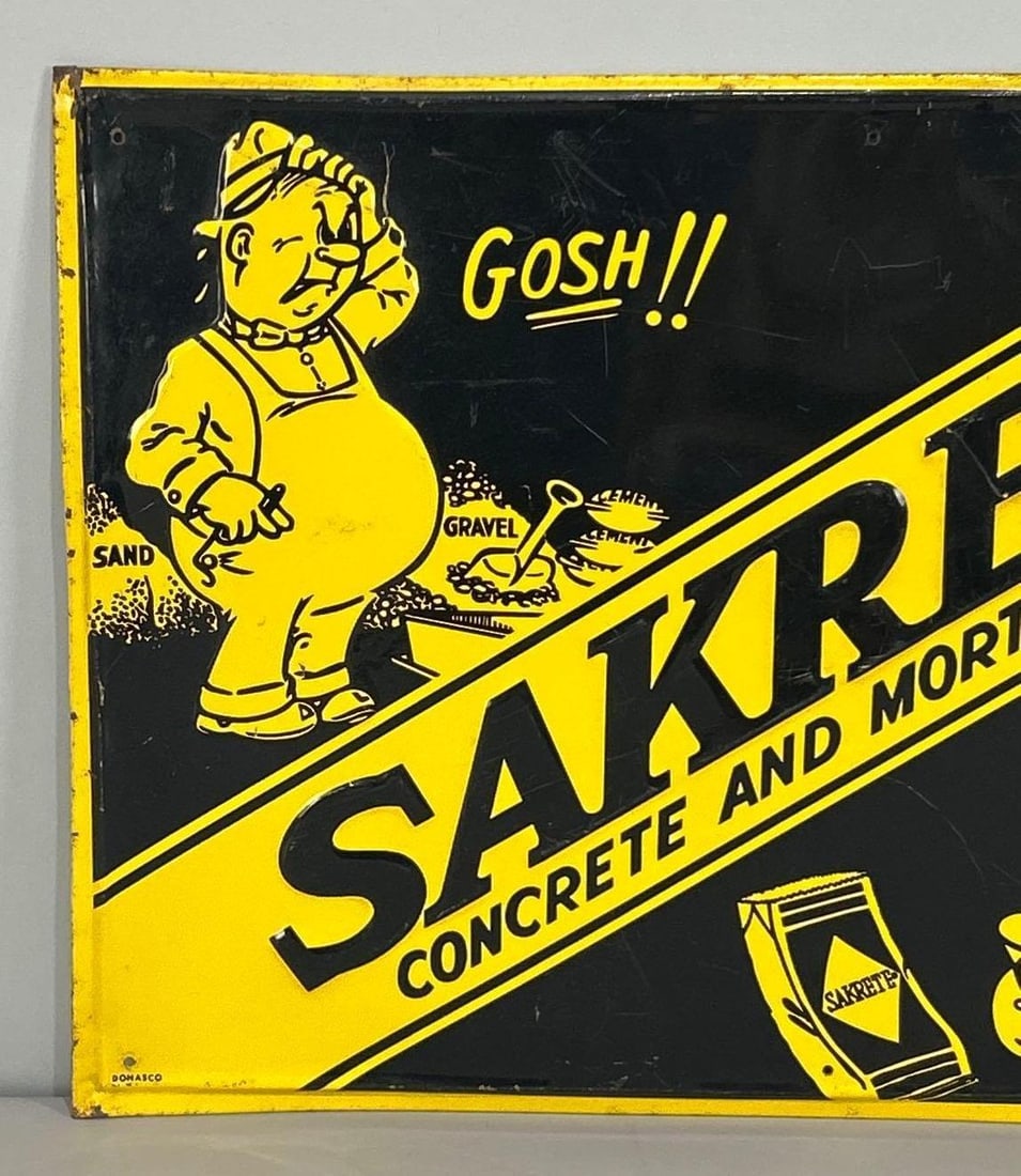Sakrete Self-Framed Embossed Tin Sign - 2