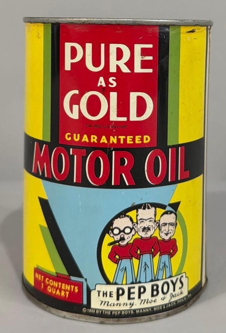 Pep Boys Pure as Gold Motor Oil One Quart Metal Can (TAC) (1 of 5)