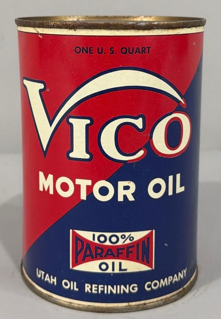 Vico Motor Oil Quart Round Metal Can (TAC) (1 of 3)