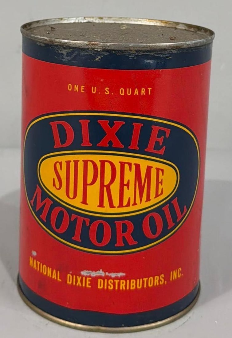 Dixie Supreme Motor Oil Quart Metal Can (1 of 4)