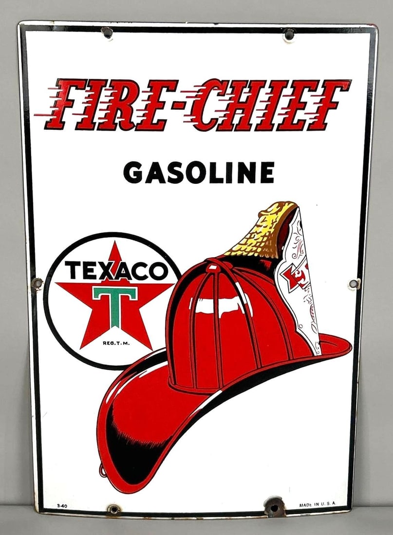 Texaco Fire-Chief Porcelain Pump Plate (1 of 5)