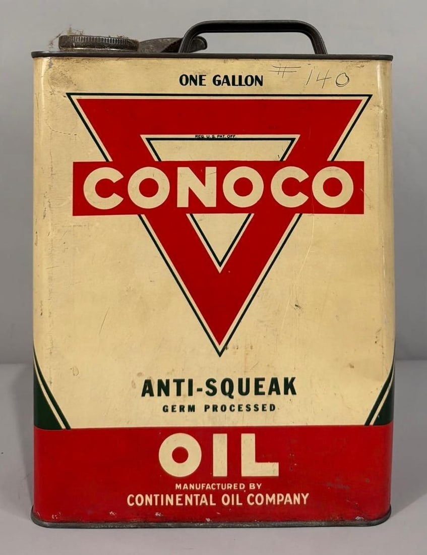Conoco Anti-Squeak Oil One Gallon Flat Can (1 of 4)