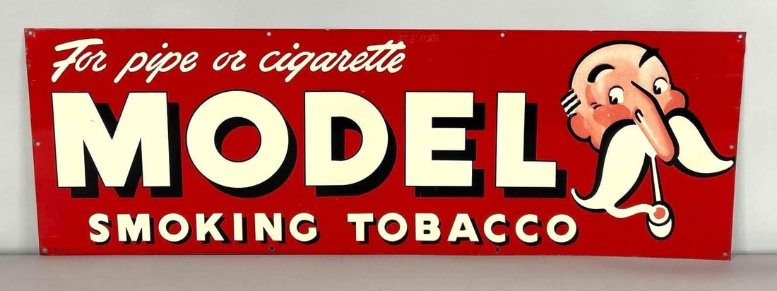 Model Smoking Tobacco Sign W/ Smoking Gentleman Graphic (1 of 5)
