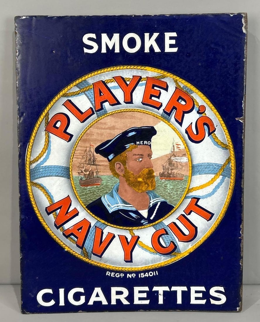 Smoke Player's Navy Cut Tobacco Porcelain Flange Sign (TAC) (1 of 7)