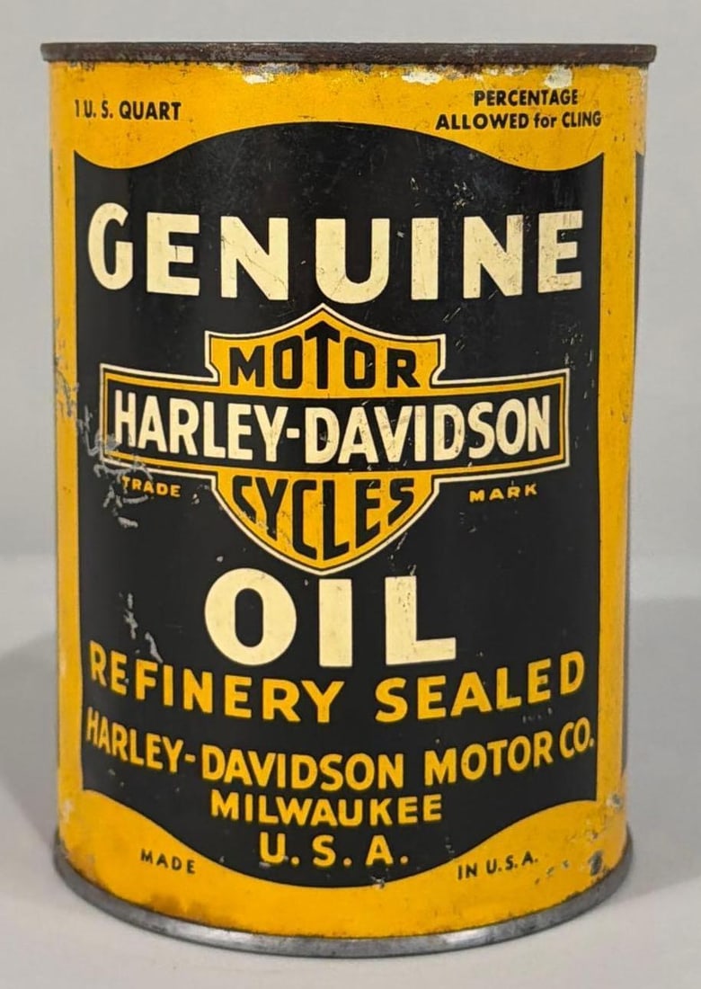 Harley-Davidson Motor Oil One Quart Metal Can (1 of 4)