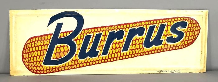 Burrus Self-Framed Tin Sign W/ Corn Graphic