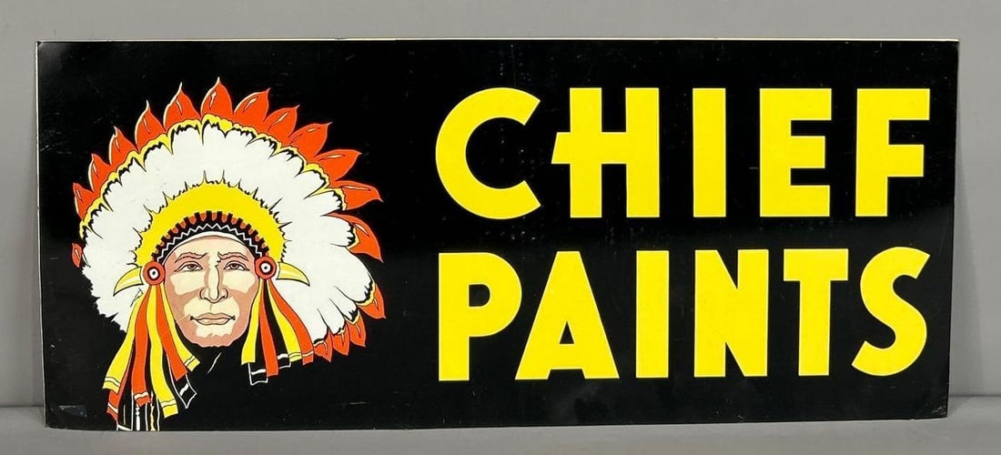Chief Paints Double-Sided Tin Sign W/ Native American Graphic (1 of 7)