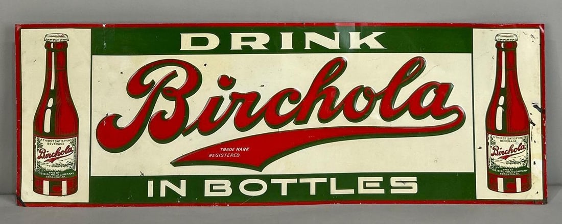 Birchola Embossed Tin Sign W/ Bottle Graphics (1 of 5)
