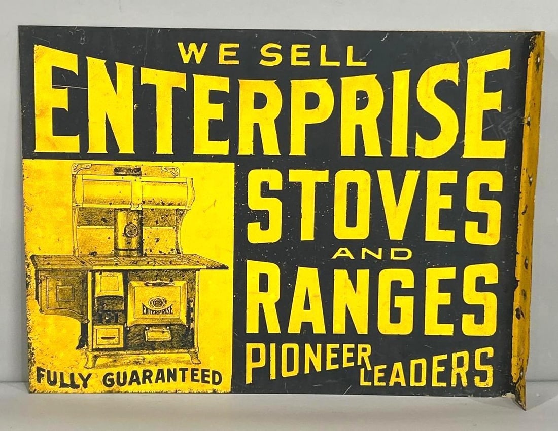 Enterprise Stoves And Ranges Painted Metal Flange Sign (1 of 7)