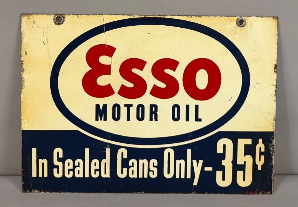 Esso Motor Oil 35¢ Metal Sign (1 of 3)