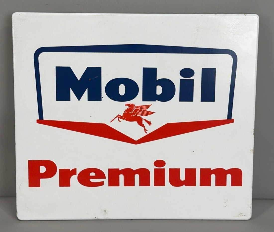 Mobil w/Small Pegasus Premium Porcelain Pump Sign (TAC) (1 of 3)