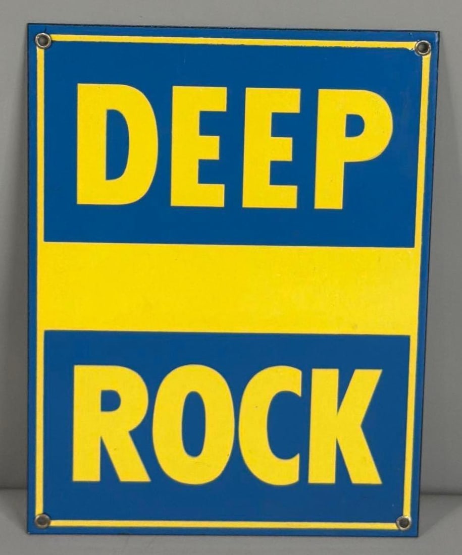 Deep Rock (gas) Porcelain Pump Sign (TAC): rated 9.5, 8.5"x6.25", the SSP sign, nice. Rarity 3. TAC #063024