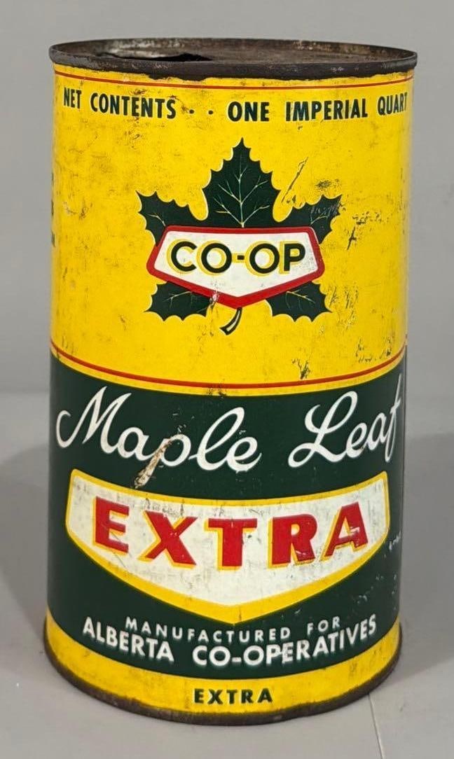 COOP Maple Leaf Motor Oil One Imperial Quart Metal Can (1 of 3)