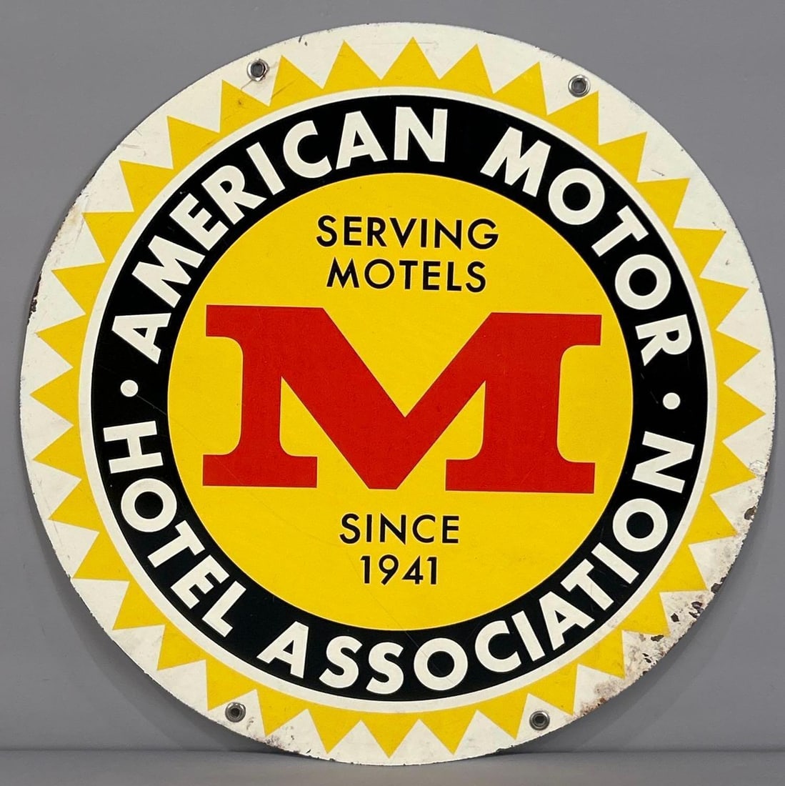American Motors Hotel Association Double-Sided Tin Sign (1 of 3)