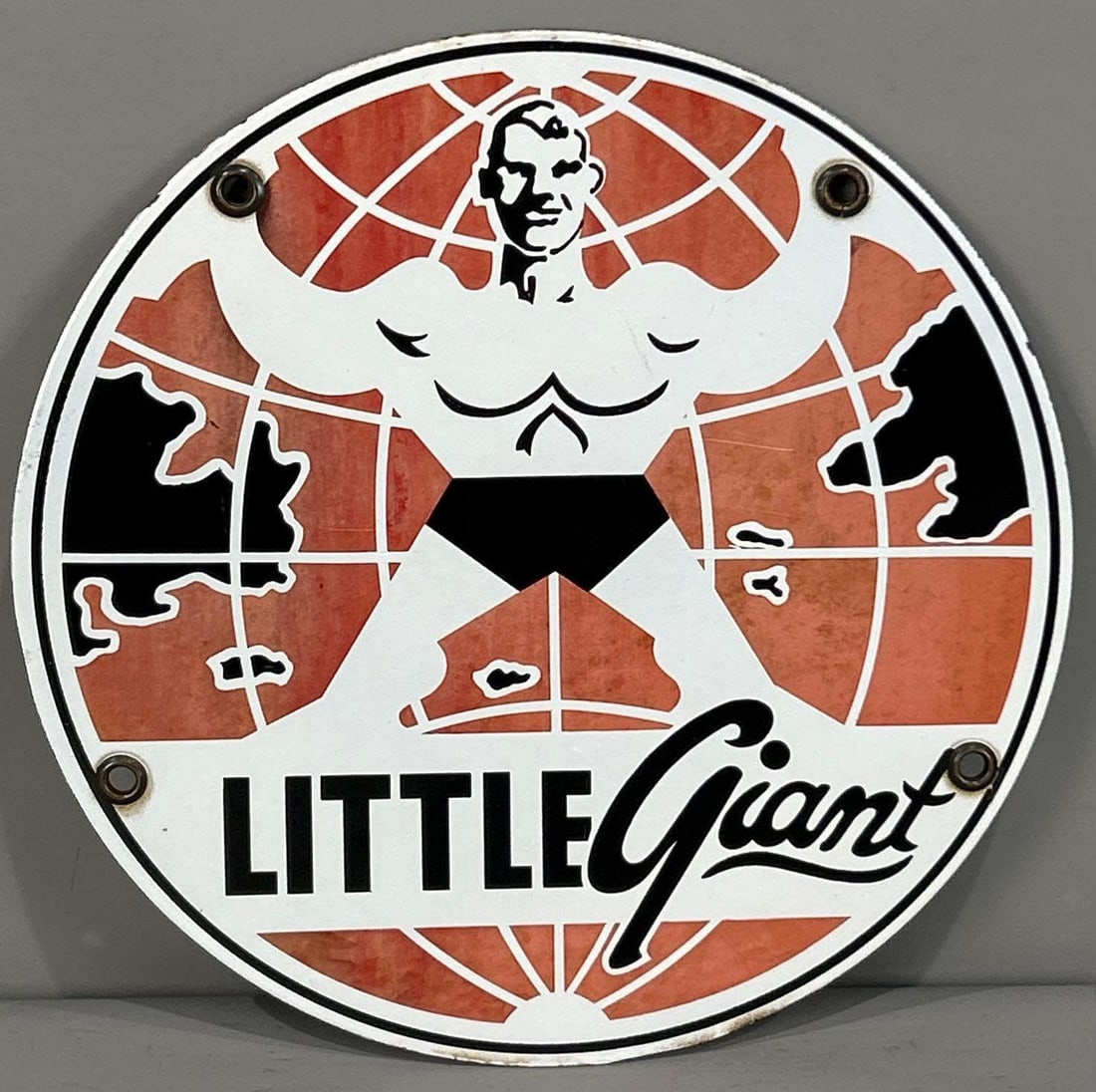 Little Giant w/Logo Porcelain Sign (TAC): rated 7.5, 10.5"D., the SSP sign is faded. Rarity 3. TAC #062778