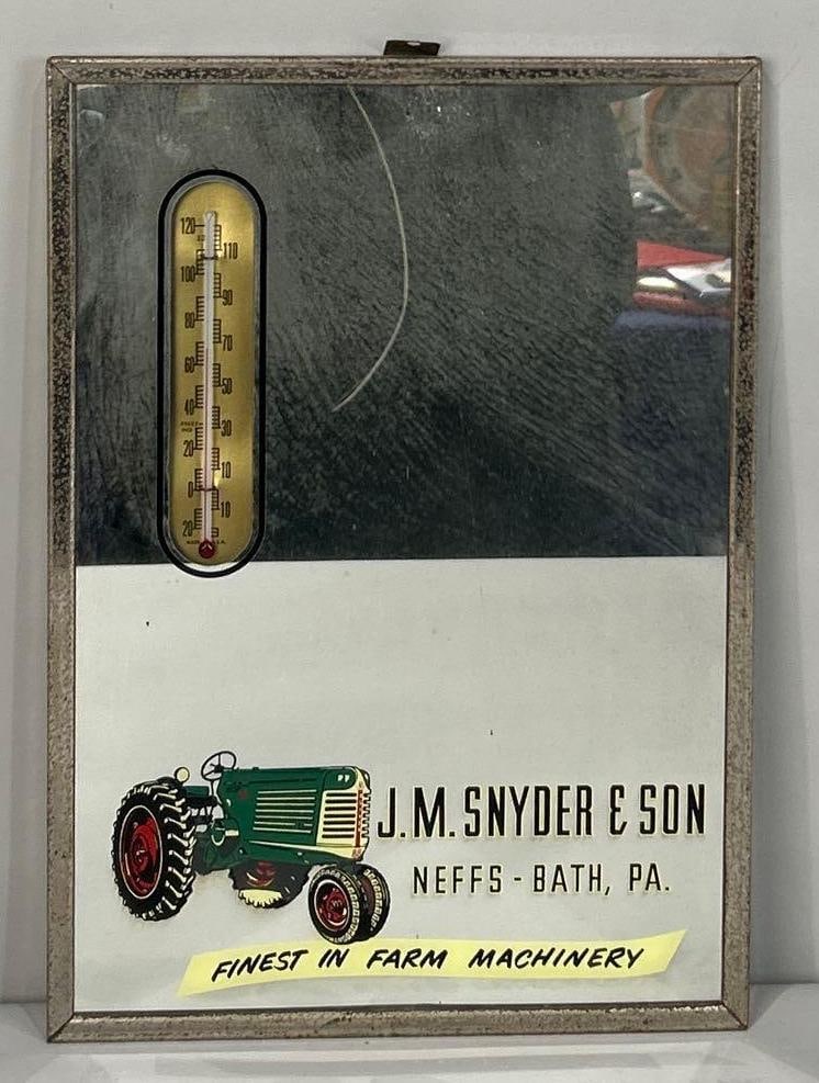 Oliver "Finest in Farm Machinery" Mirror: rated 9, 14"x10", the mirror is in good condition, frame is slightly turned.
