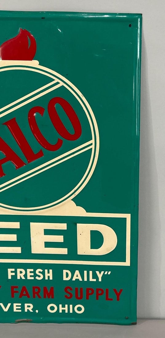 Valco Feeds Self-Framed Embossed Tin Sign - 3