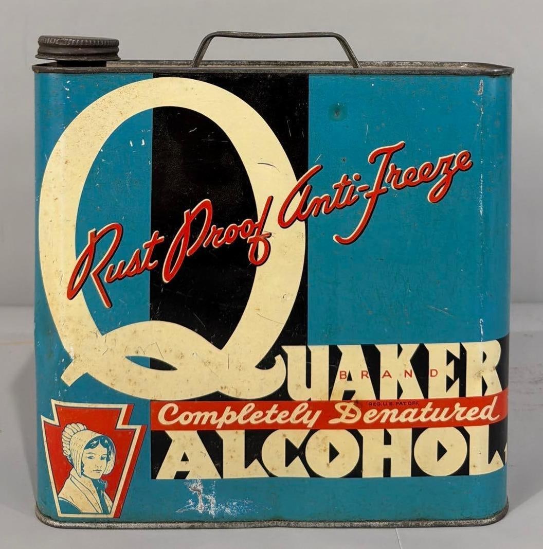 Quaker Anti-Freeze Alcohol One Gallon Metal Can (1 of 4)