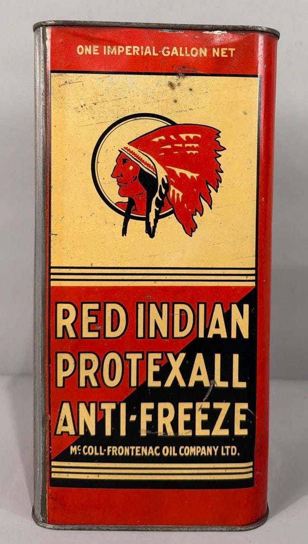 Red Indian Anti-Freeze w/Logo Imperial Gallon Metal Can (1 of 4)