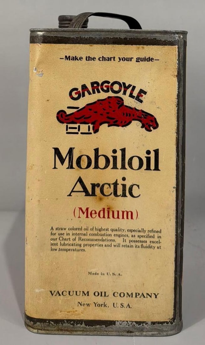 Mobiloil Arctic w/Gargoyle One Gallon Square Can (1 of 4)