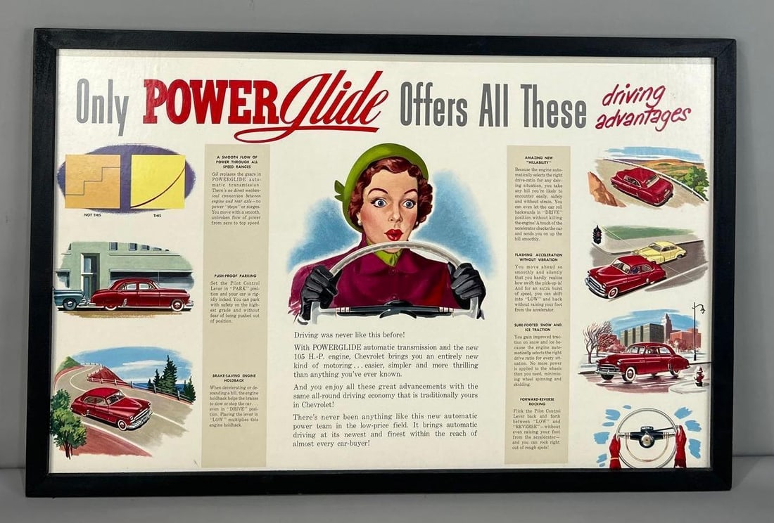 Chevrolet Panoramic Visibility & Power Glide Cardboard Poster (1 of 3)