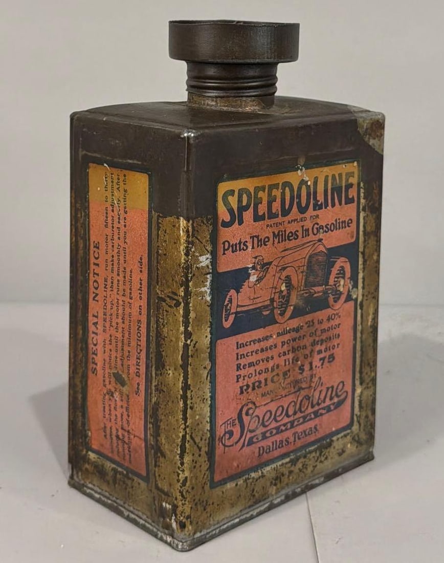 Speedoline w/Car Quart Metal Can - 2