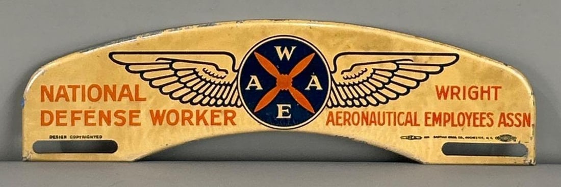 National Defense Worker w/Logo Metal License Plate Attachment (1 of 3)