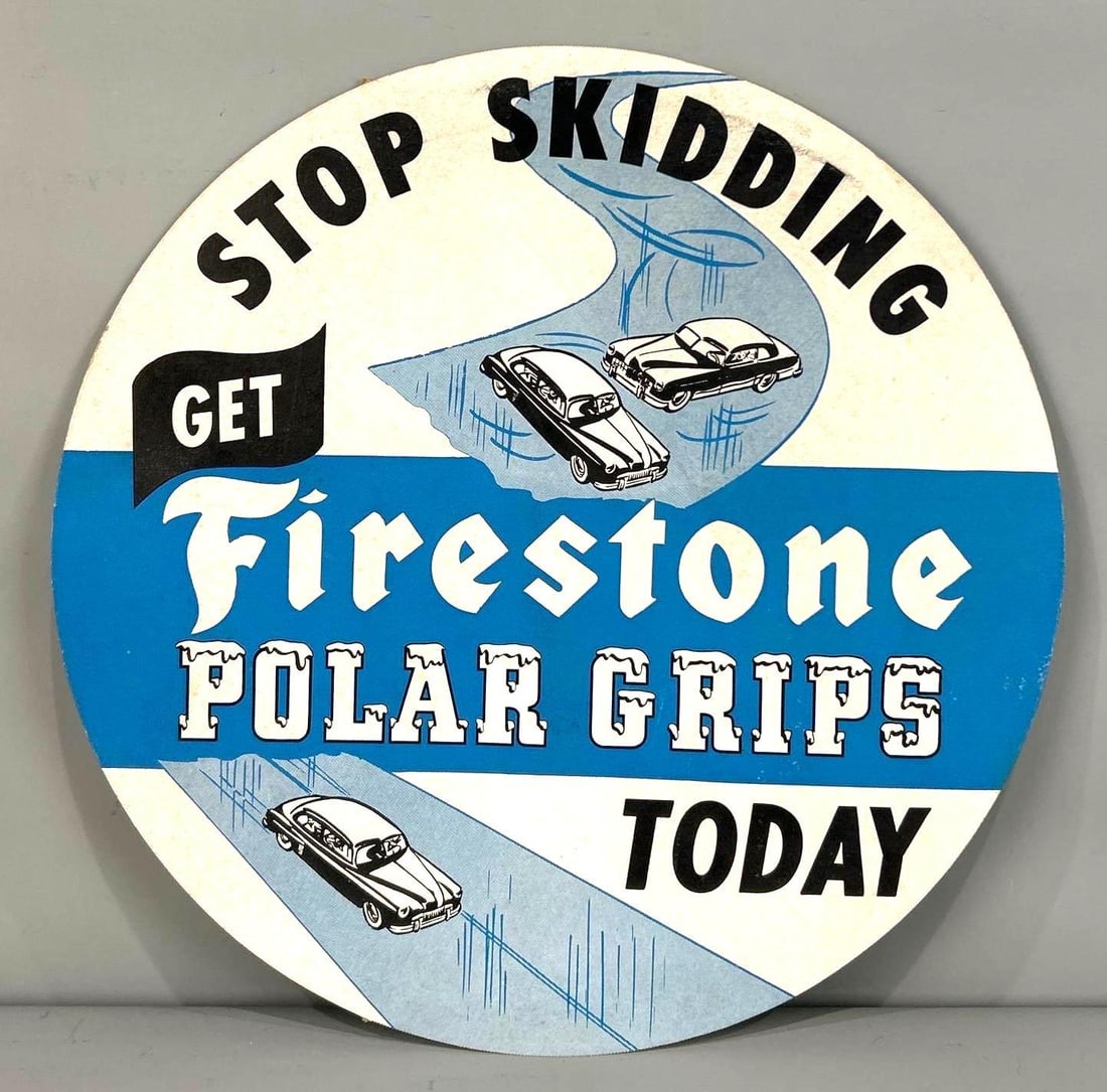 Firestone Polar Grips Cardboard Tire Insert Sign (TAC) (1 of 3)