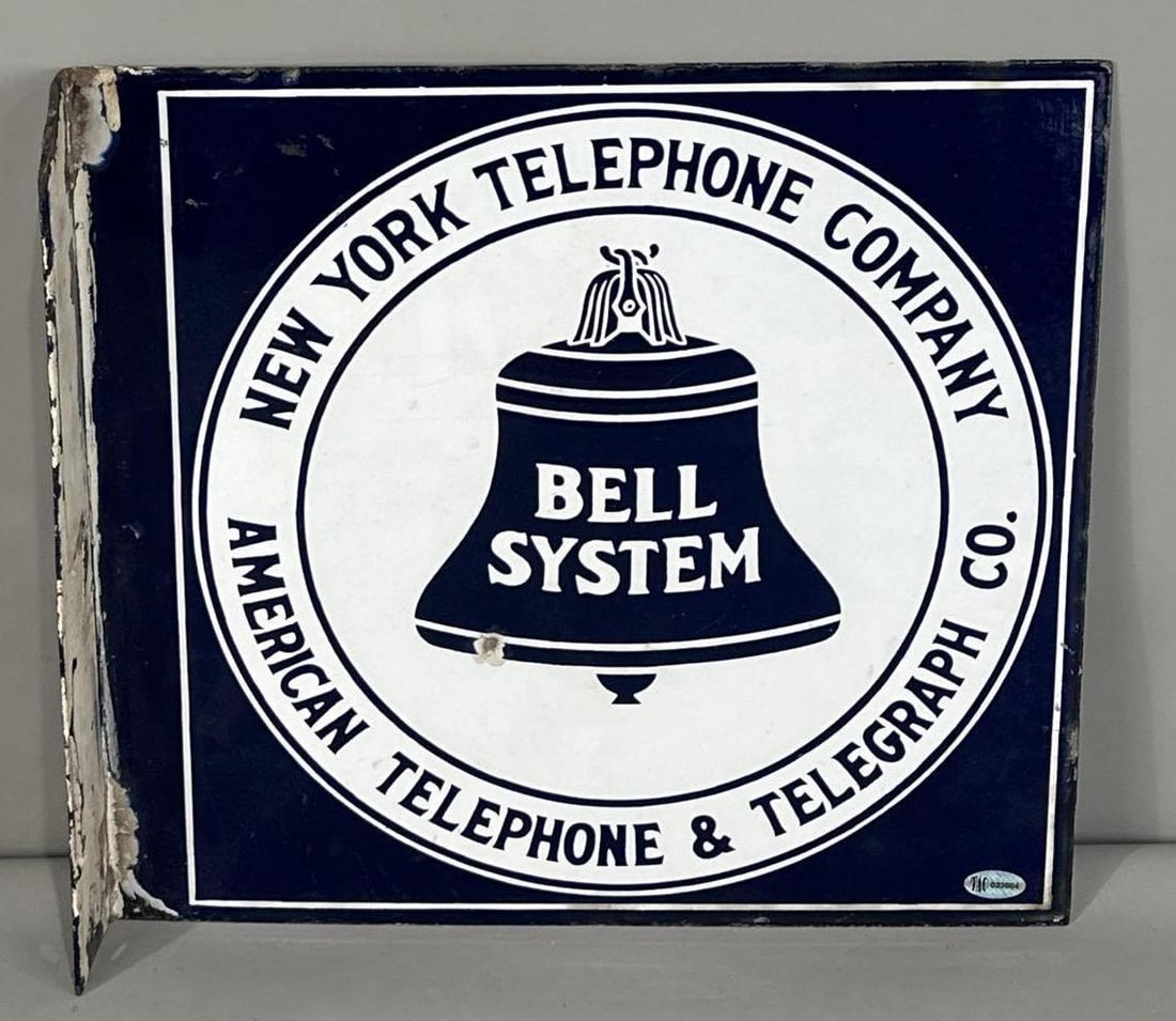 New York Telephone Company Porcelain Flange SIgn (1 of 3)