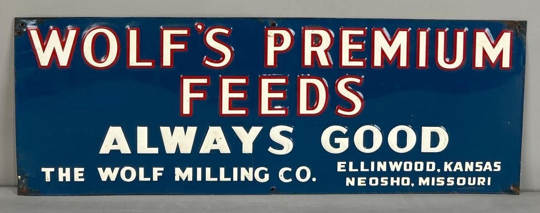 Wolf's Premium Feed's Embossed Tin Sign (1 of 5)