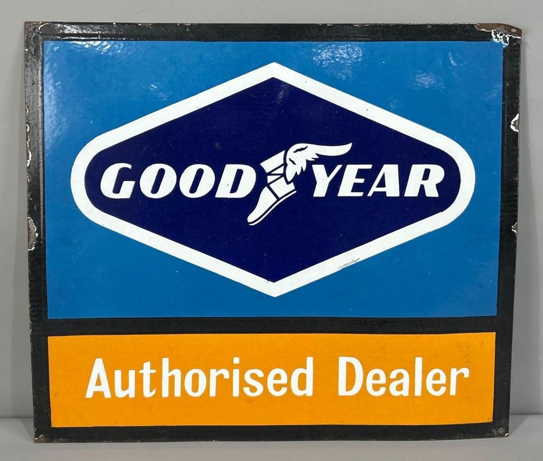 Goodyear Authorised Dealer w/Logo Porcelain Sign (1 of 2)