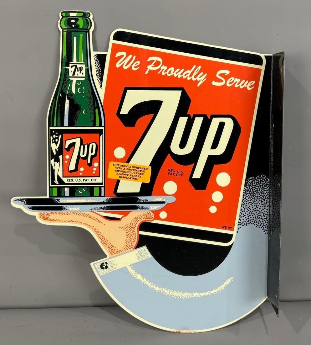 Reproduction Limited Edition 7up Metal Flange Sign (1 of 2)