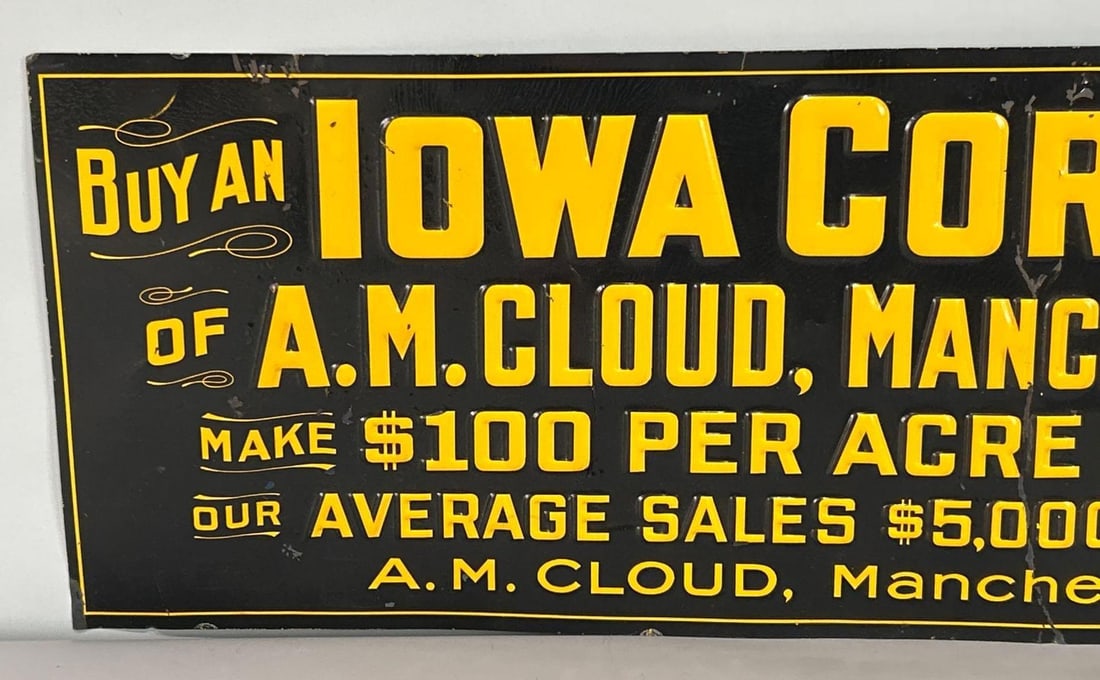 Farm Embossed Tin Tacker Sign - 2