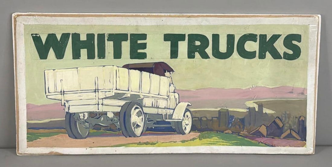 Original Advertising Art Work for White Trucks: rated 8.75, 9"x19", in good condition.